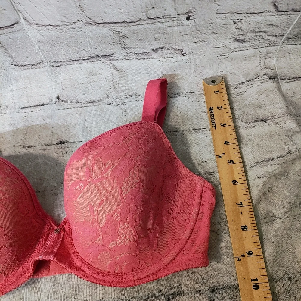 Wacoal Lace Finesse Pink T Shirt Bra Underwire 32DDD - Picture 12 of 12